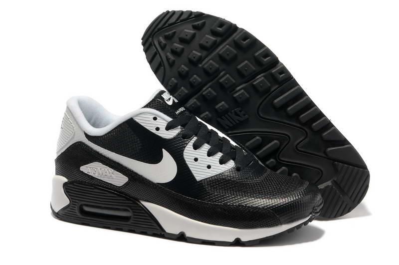 Air Max 90 Hyperfuse Fourrure Chaussures Hommes Noir Blanc